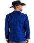 Mens Notch Lapel Paisley Blazer Royal