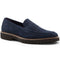 Zelli Roma Italian Suede Penny Loafers in Navy with Rubber Lug Sole