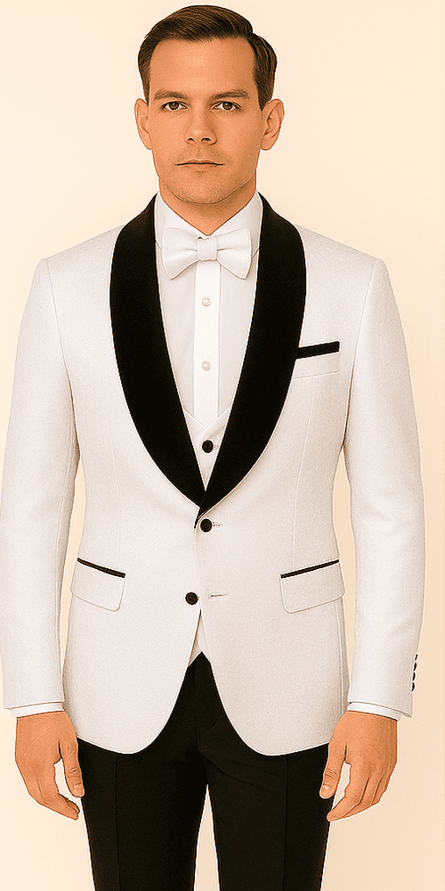 Rossi Man RM1444 â€“ Slim Fit Smoking Style 3-Piece Formal Tuxedo for Men