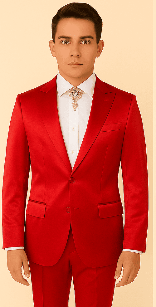 Rossi Man LEO RM1621 – Red Slim Fit 3-Piece Designer Suit for Men