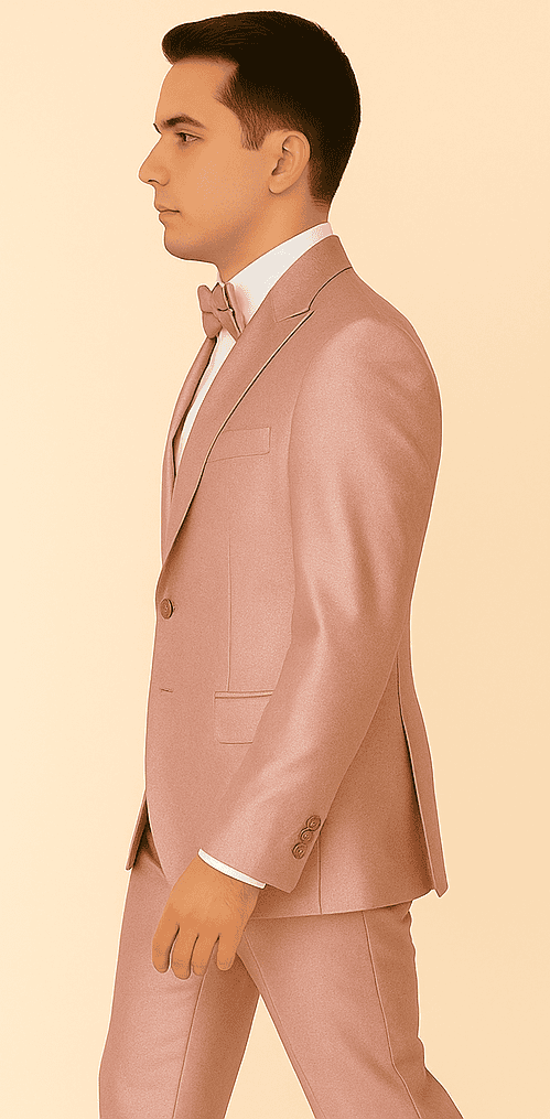 Rossi Man LEO RM1641 – Pink Shimmer Slim Fit 3-Piece Suit for Men