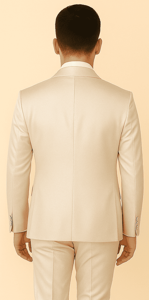 Rossi Man LEO RM1642 – Off-White Shimmer Slim Fit 3-Piece Suit for Men