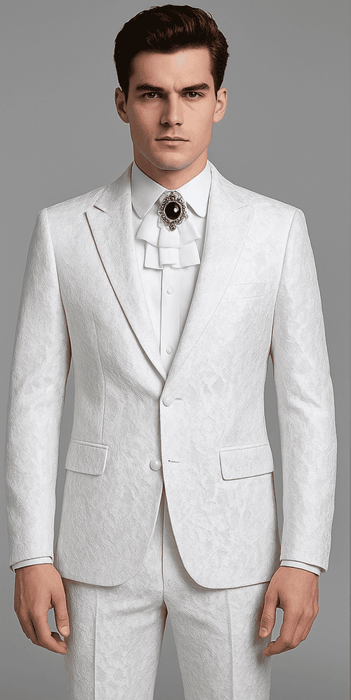 Rossi Man Leo RM1902 – White Designer Tuxedo for Men