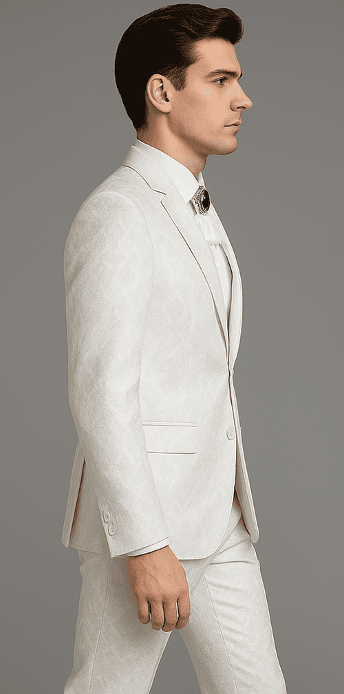 Rossi Man Leo RM1902 – White Designer Tuxedo for Men