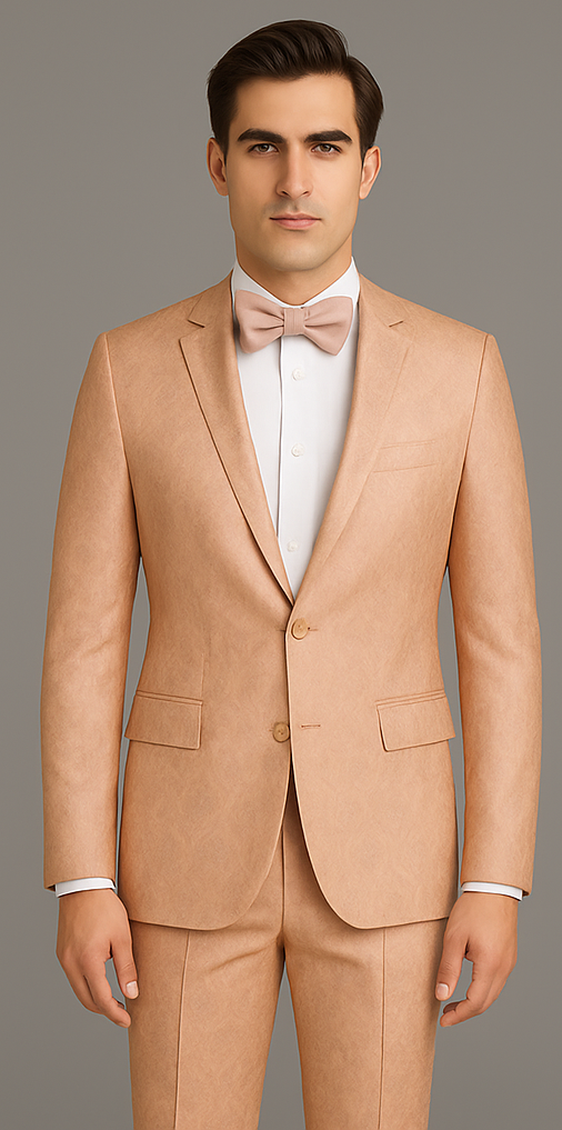 Rossi Man Leo RM1903 â€“ Pink & Gold Designer Tuxedo for Men | Stylish Formal Wear
