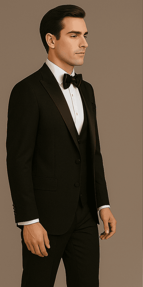 Rossi Man Leo Tuxedo RM1101 – Classic Black Formal Suit for Men | Timeless Tuxedo Style