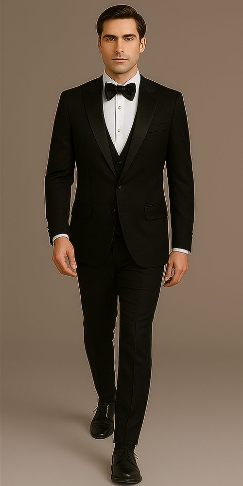 Rossi Man Leo Tuxedo RM1101 â€“ Classic Black Formal Suit for Men | Timeless Tuxedo Style