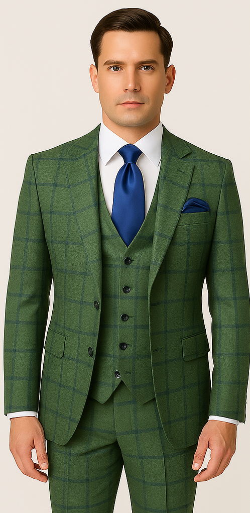 Rossi Man Max RM1841 – Men's Slim Fit 3-Piece Suit for Men
