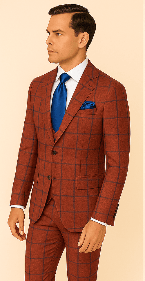 Rossi Man Max RM1842 â€“ Slim Fit 3-Piece Formal Suit for Men