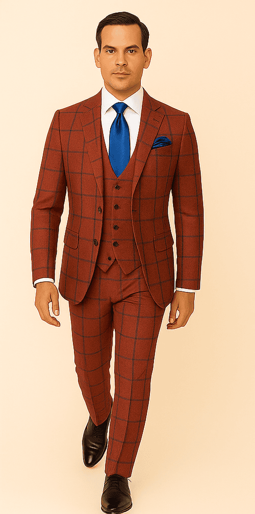 Rossi Man Max RM1842 â€“ Slim Fit 3-Piece Formal Suit for Men