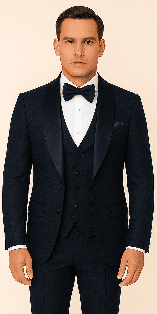 Rossi Man RM1252 â€“ Men's 3-Piece Smoking Style Tuxedo for Elegant Evenings