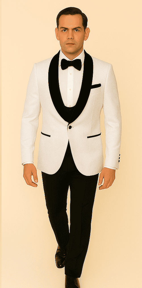 Rossi Man RM1449 â€“ Formal 3-Piece Smoking Style Tuxedo for Men