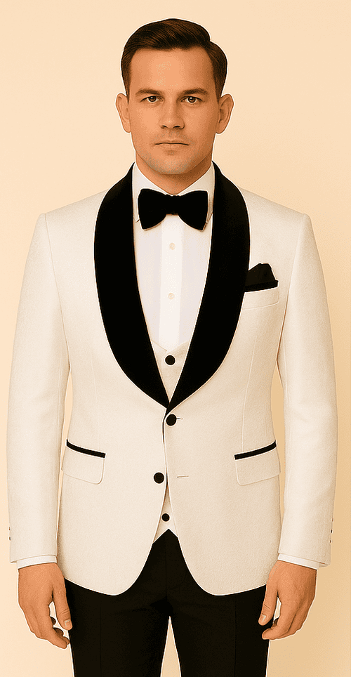 Rossi Man RM1449 â€“ Formal 3-Piece Smoking Style Tuxedo for Men
