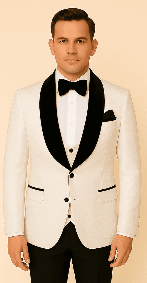 Rossi Man RM1449 – Formal 3-Piece Smoking Style Tuxedo for Men