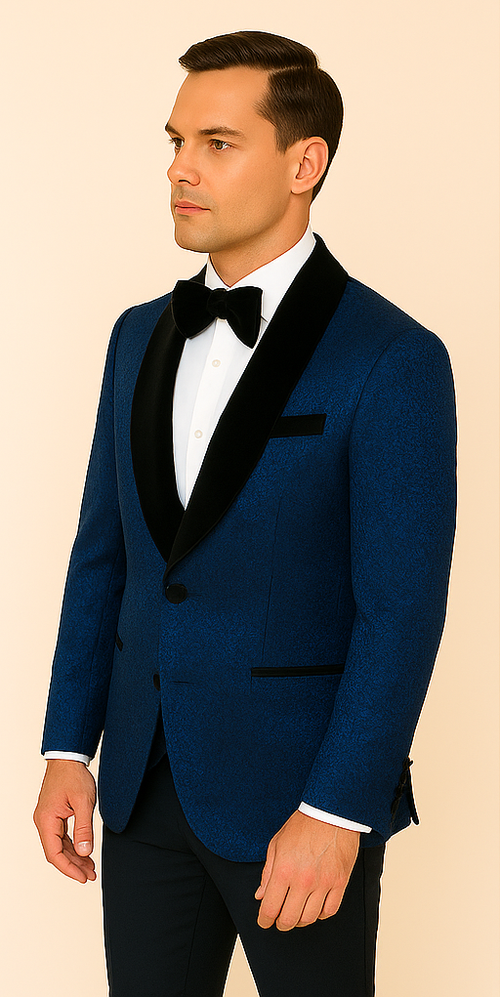 Rossi Man RM1483 â€“ Slim Fit Smoking Style 3-Piece Tuxedo for Men