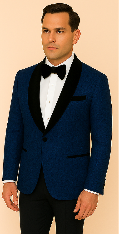 Rossi Man RM1483 â€“ Slim Fit Smoking Style 3-Piece Tuxedo for Men