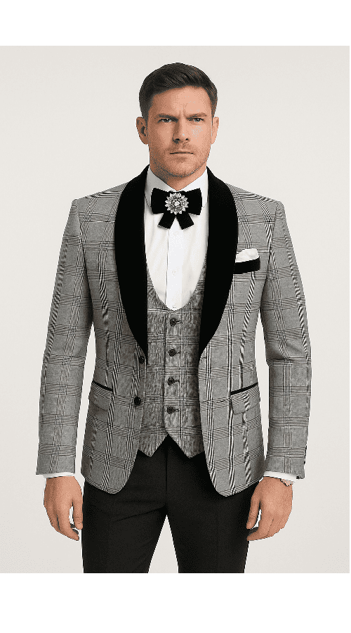 Rossi Man RM1295 â€“ Classic 3-Piece Smoking Tuxedo for Men