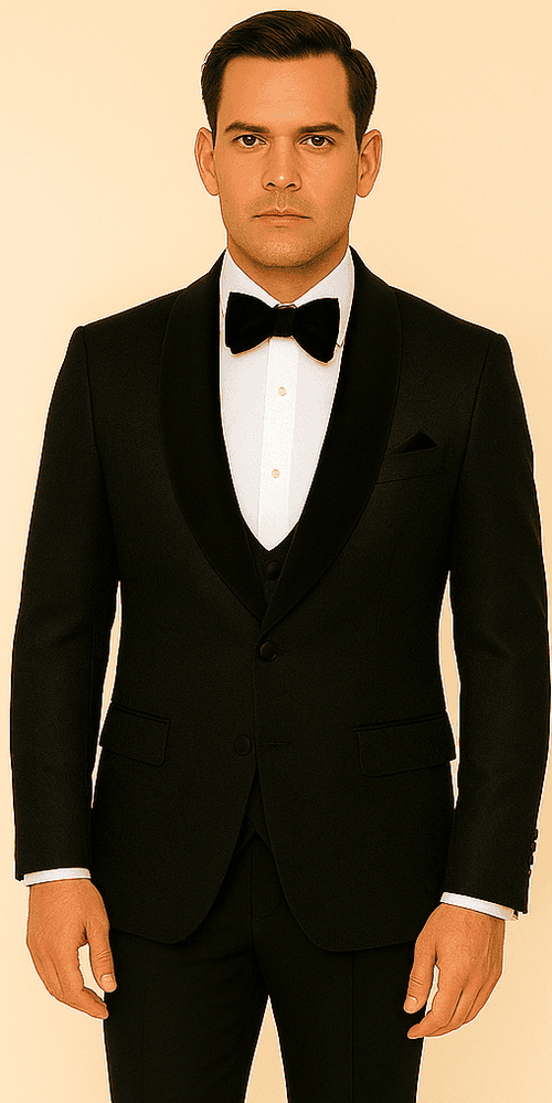 Rossi Man RM1446 – Classic 3-Piece Smoking Style Tuxedo Suit for Men