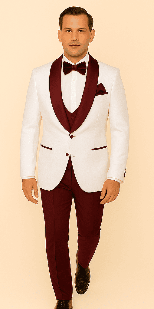 Rossi Man RM1480 â€“ Men's 3-Piece Smoking Style Tuxedo Suit for Formal