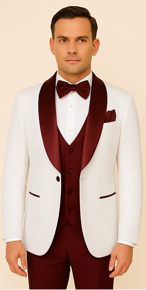 Rossi Man RM1480 â€“ Men's 3-Piece Smoking Style Tuxedo Suit for Formal