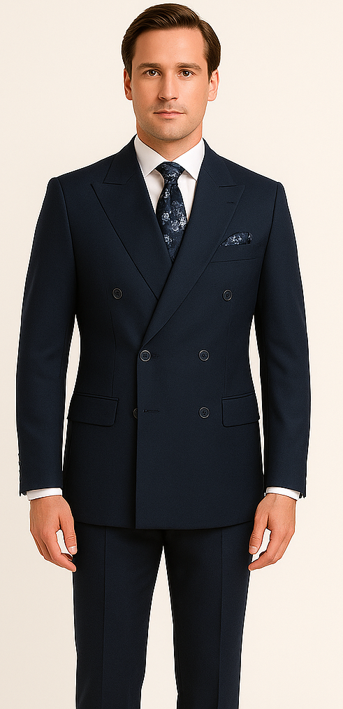 Rossiman Men's Blue Slim Fit Suit – Modern Tailored Formalwear