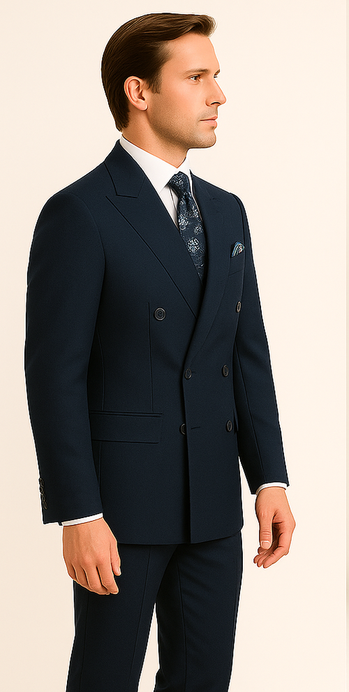 Rossiman Men's Blue Slim Fit Suit – Modern Tailored Formalwear