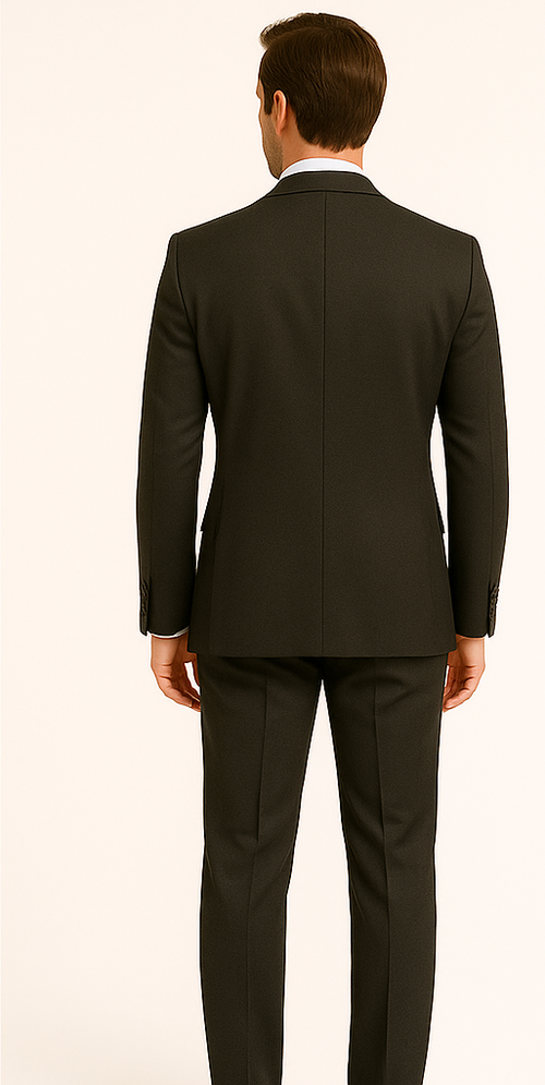 Rossiman Men's Dark Gray Slim Fit Suit – 3-Piece Vested Set with Flat Front Pants