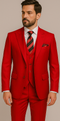 Rossiman Men’s Red Slim Fit Suit – Stylish Double-Breasted Jacket