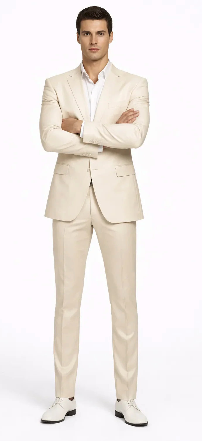 Rossiman Men’s Royal Blue Glossy Sateen Suit – Bold & Refined Look