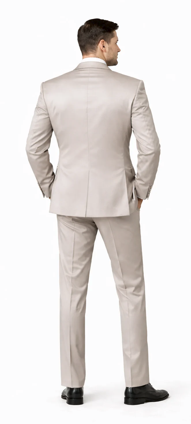 Rossiman Men’s Gray Shiny Sateen Suit – Sleek & Modern Formalwear