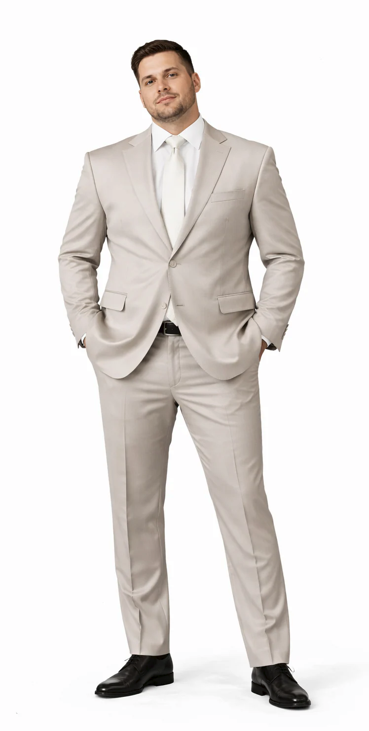 Rossiman Men’s Gray Shiny Sateen Suit – Sleek & Modern Formalwear