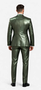 Rossiman Men’s Green Sateen Suit – Glossy Finish with Modern Flair
