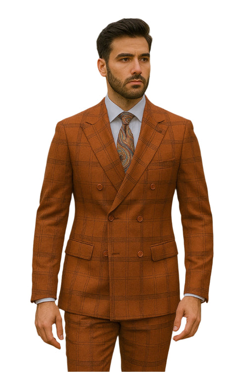 men's fall wedding check suit