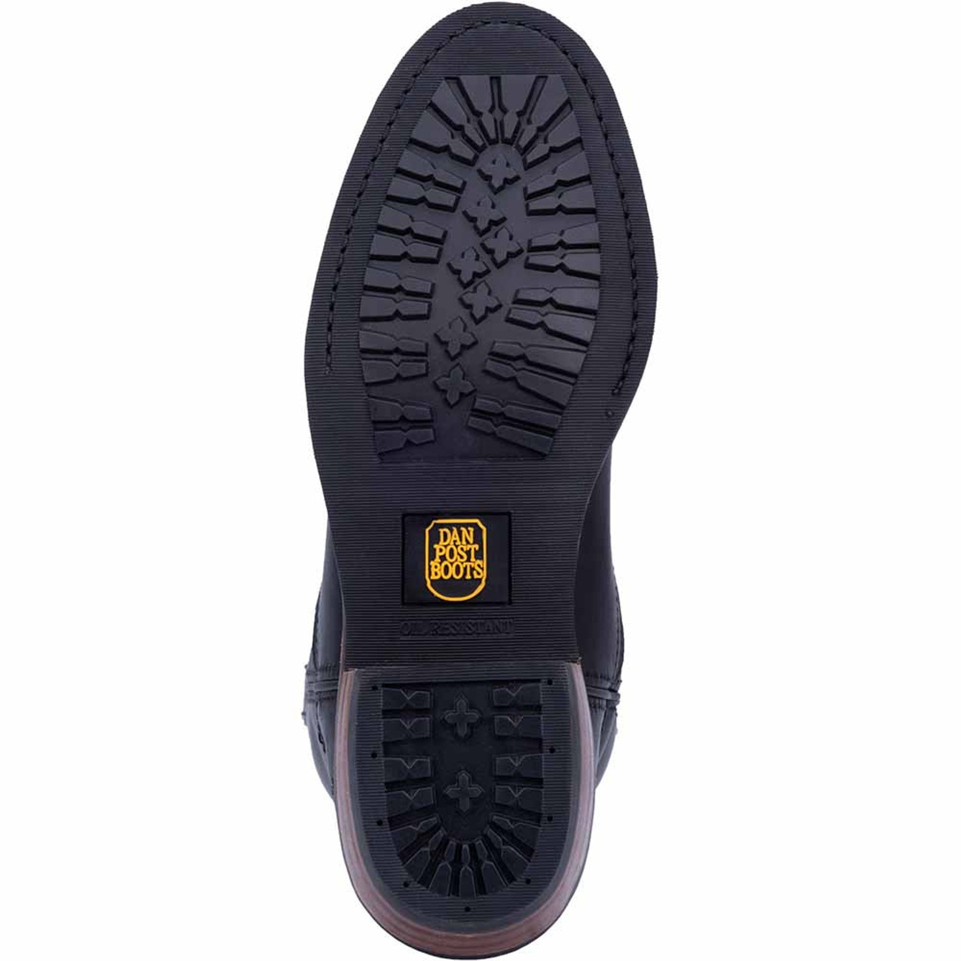 Dan Post Mens Albuquerque 12 Round Toe Black Leather Cowboy Boot