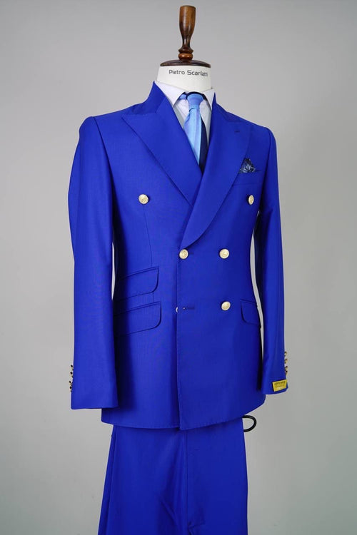 Royal Blue Double-Breasted Suit 