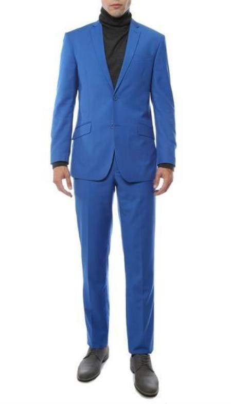 Royal Blue Slim Fit Suit - AlbertoNardoniStore