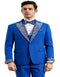 Royal and White Prom Tuxedo - Perfect Wedding Suit Vested rhinestone sequin Lapelled