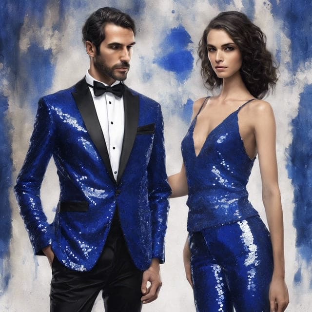 Sequin Suit - Shiny Suit - Royal Suit - Metallic Fabric - Stage Tuxedo ...