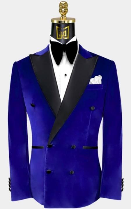 Double Breasted Tuxedo - Velvet Tuxedo Dinner Jacket In Black - Navy - Emerald Green - Burgundy