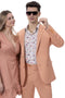 "Salmon Coral Orange Linen Suit - Men's Modern Fit Casual Summer"