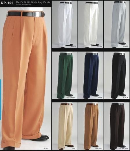 Mens 52 Pleated Dress Pants Mizzani Pleated Super 120'S - AlbertoNardoniStore