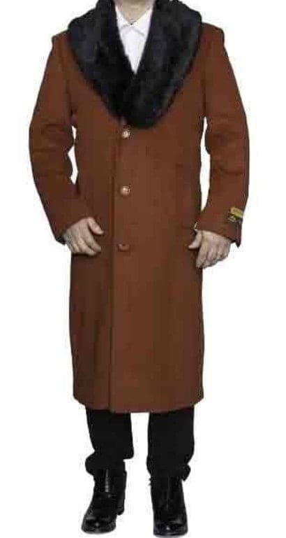Mens Full Length Wool and Cashmere Overcoat - Winter Topcoats