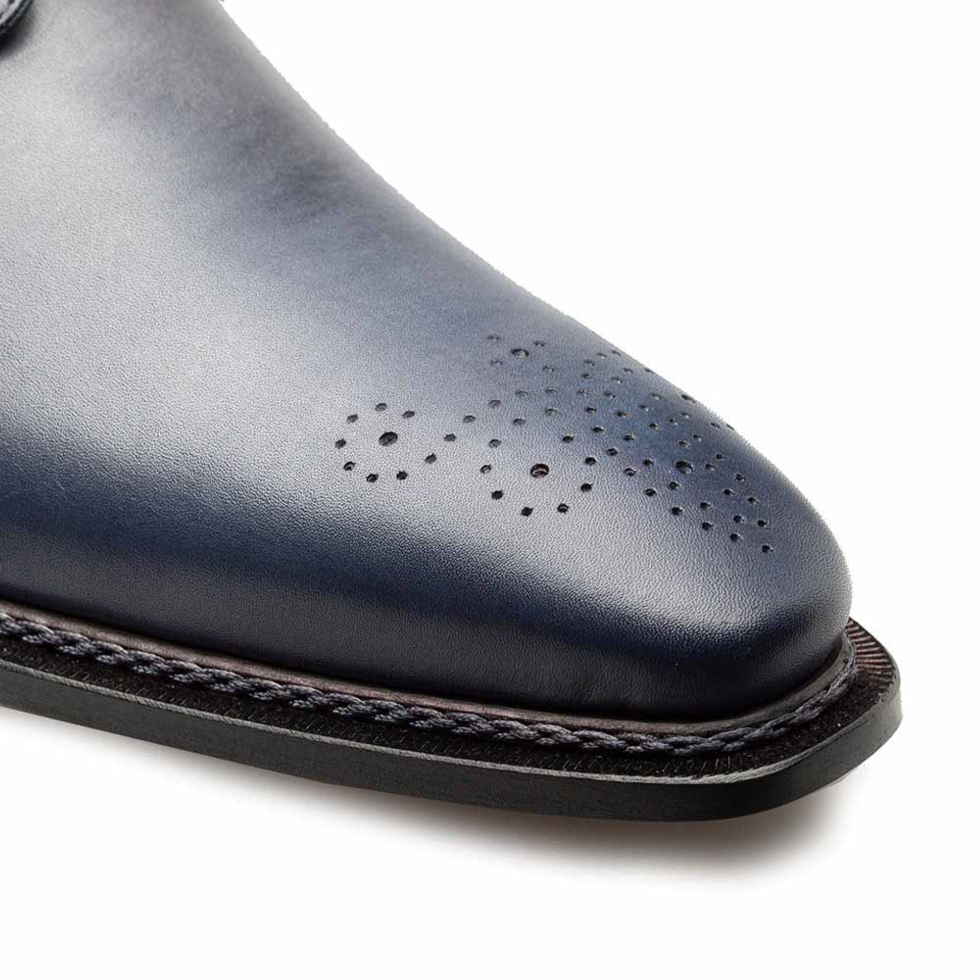 Principe Grey/Rust Patina Calfskin Derby Shoes by Mezlan – Handcrafted in Spain
