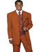 Mens 4 Button Long Vested Fashion Rust Suit With Paisley Vest