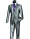 Mens Shiny Mens Modern Fit Shiny Sharkskin Suit in Silver Grey