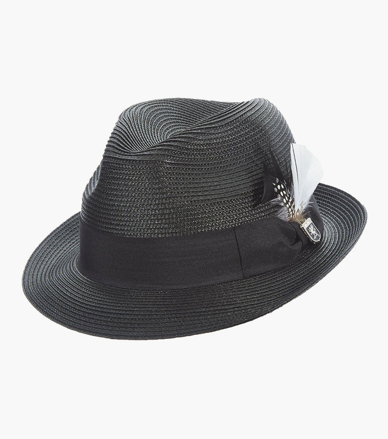 BELMONT FEDORA Poly Braid Pinch Front Hat