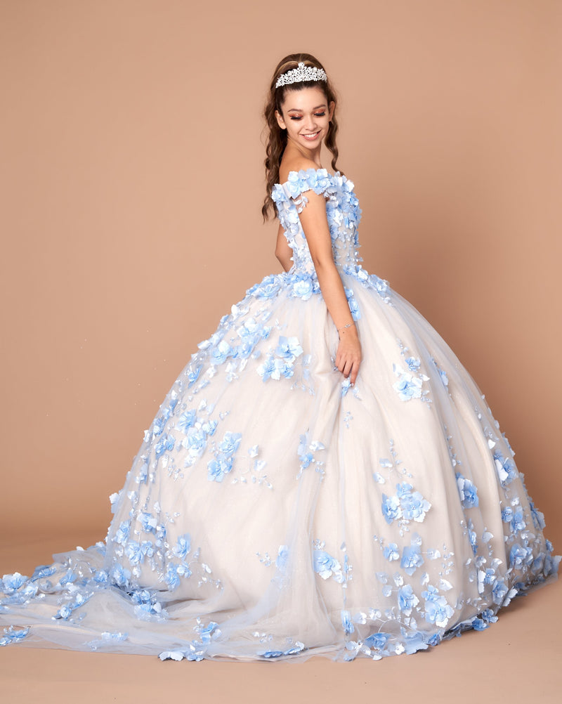 3D Floral Quinceanera Dress Off Shoulder Ball Gown by Calla SCL30005