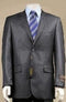 Extra Long Suit Charcoal Gray Sharkskin Suit - 44 Extra Long Suit - AlbertoNardoniStore