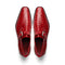 Marco Di Milano Rovigo Men' Shoes Red Genuine Caiman Crocodile Dress Single Monk-strap Loafers