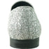 Mens Modern Glitter Sequin Prom Tuxedo Buckle Loafer In Silver Grey